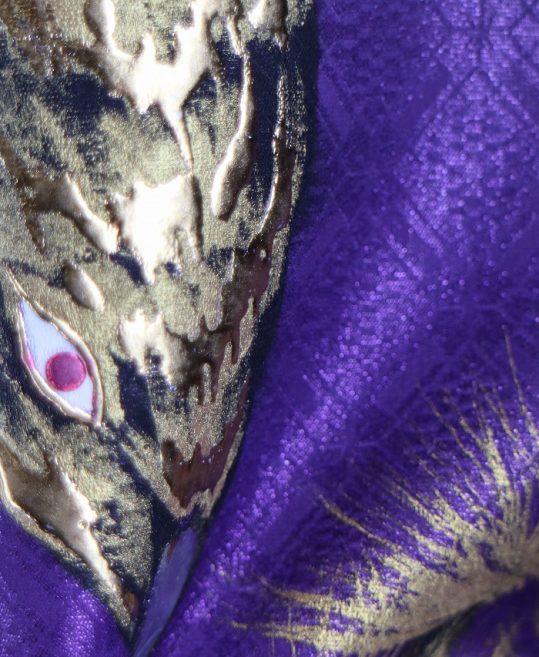 紋付袴レンタル・成人式・結婚式・卒業式【羽織】黒から紫のグラデーション　金の鷹No.293